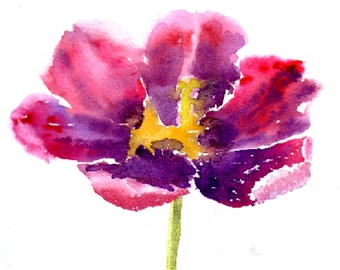 Handmade Watercolour Red Tulip Cards