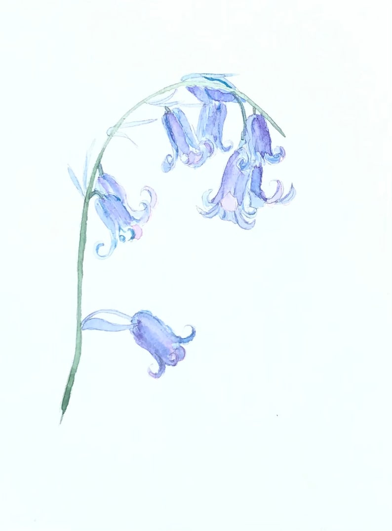 Personalised Handmade Watercolour Bluebell Card image 2