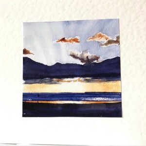 Sunset over the Sea - Surfer Birthday Card - Watercolour Handmade Greeting Cards Bild 16