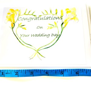 Handmade Freesia Love Heart Card: Watercolor Wedding or Anniversary image 9