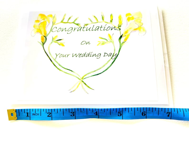 Handmade Freesia Love Heart Card: Watercolor Wedding or Anniversary image 9