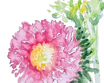 Handmade Watercolour Aster Flower Notecards