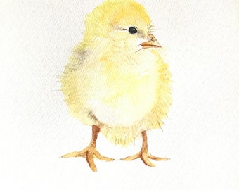 Handmade Watercolour Easter Chick Cards