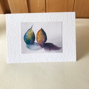 Still Life Watercolour Handmade Art Cards of two figs a Notecard Gift Set image 3