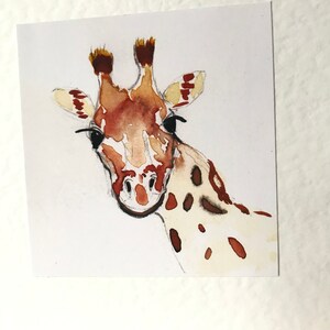 Giraffe Handmade Watercolour Childrens Cards image 4