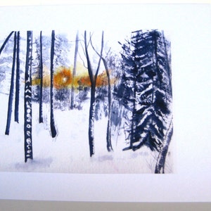 Handmade Watercolour Nordic Forest Christmas Cards a Set of 4 image 2