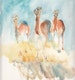 Handmade watercolour Racing Camel Cards two sizes available 