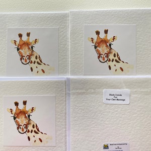 Giraffe Handmade Watercolour Childrens Cards image 10