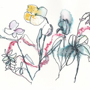 Biglietti di fiori astratti - biglietti floreali fatti a mano - un regalo perfetto per lei