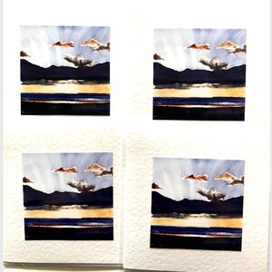 Sunset over the Sea - Surfer Birthday Card - Watercolour Handmade Greeting Cards Bild 20