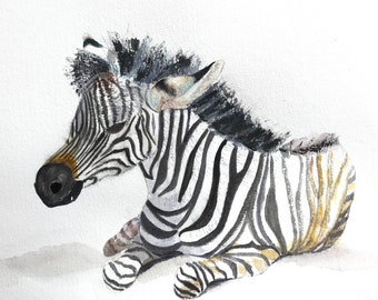 Carte zebra acquerello fatte a mano