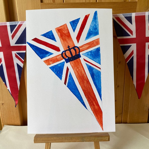 England Flag A4 watercolour printl