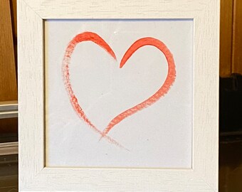 Red Heart Home Decor a sweet framed print of my original watercolour to give a pop of colour to your decor