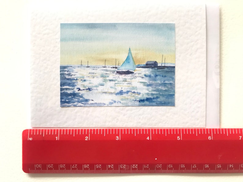 Handmade Watercolour Shimmering Sea Card image 9