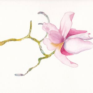 Magnolia - belles cartes de voeux aquarelles faites main - carte d'anniversaire de printemps pour un ami amoureux de la nature