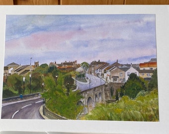 Wetherby a Quintessential Yorkshire Market Town Handmade Art Card made from my original mixed media painting