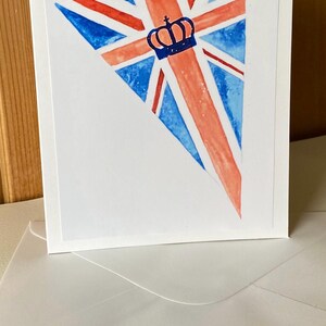 Drapeau anglais Union Jack - Royaume-Uni - une carte patriotique aquarelle faite main 7 x 5 pouces