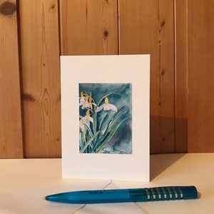 Handmade Snowdrop Cards a beautiful set of 4 Watercolor Cards image 5