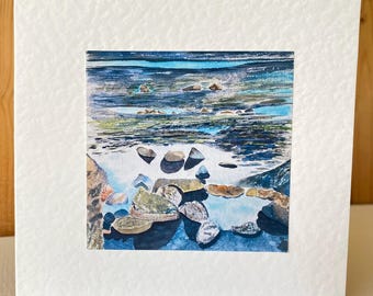 Seaside Rock Pools handmade watercolour Cards