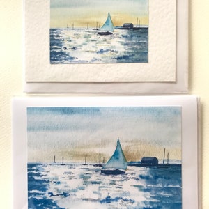 Handmade Watercolour Shimmering Sea Card image 6