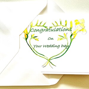 Handmade Freesia Love Heart Card: Watercolor Wedding or Anniversary image 10