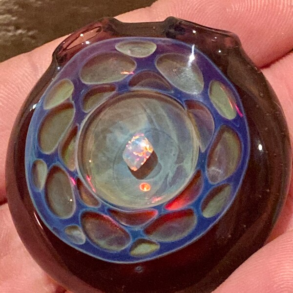 Colgante de ópalo de cristal de panal hueco