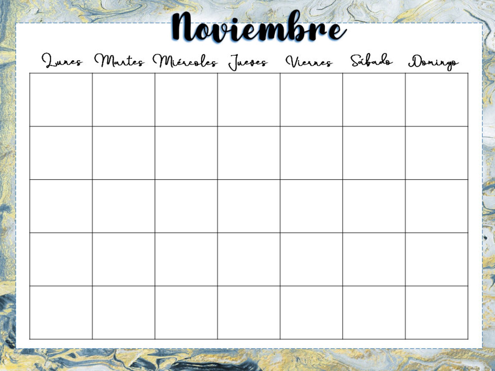 calendario-simple-calendario-sin-fecha-calendario-en-blanco-etsy