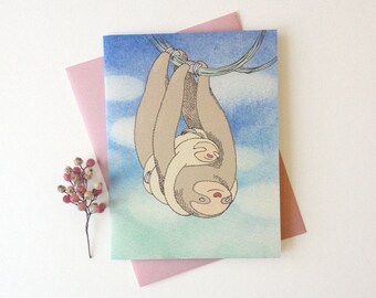 Love / Friendship Card - "Sloth Hug"