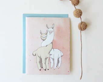 Love / Friendship Card - "I llama You" - romantic animal love
