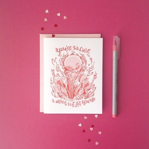 Amor / Aniversario / Tarjeta de la Amistad - "Carnívoro San Valentín" - divertido espeluznante lindo lanzador planta romance para él su
