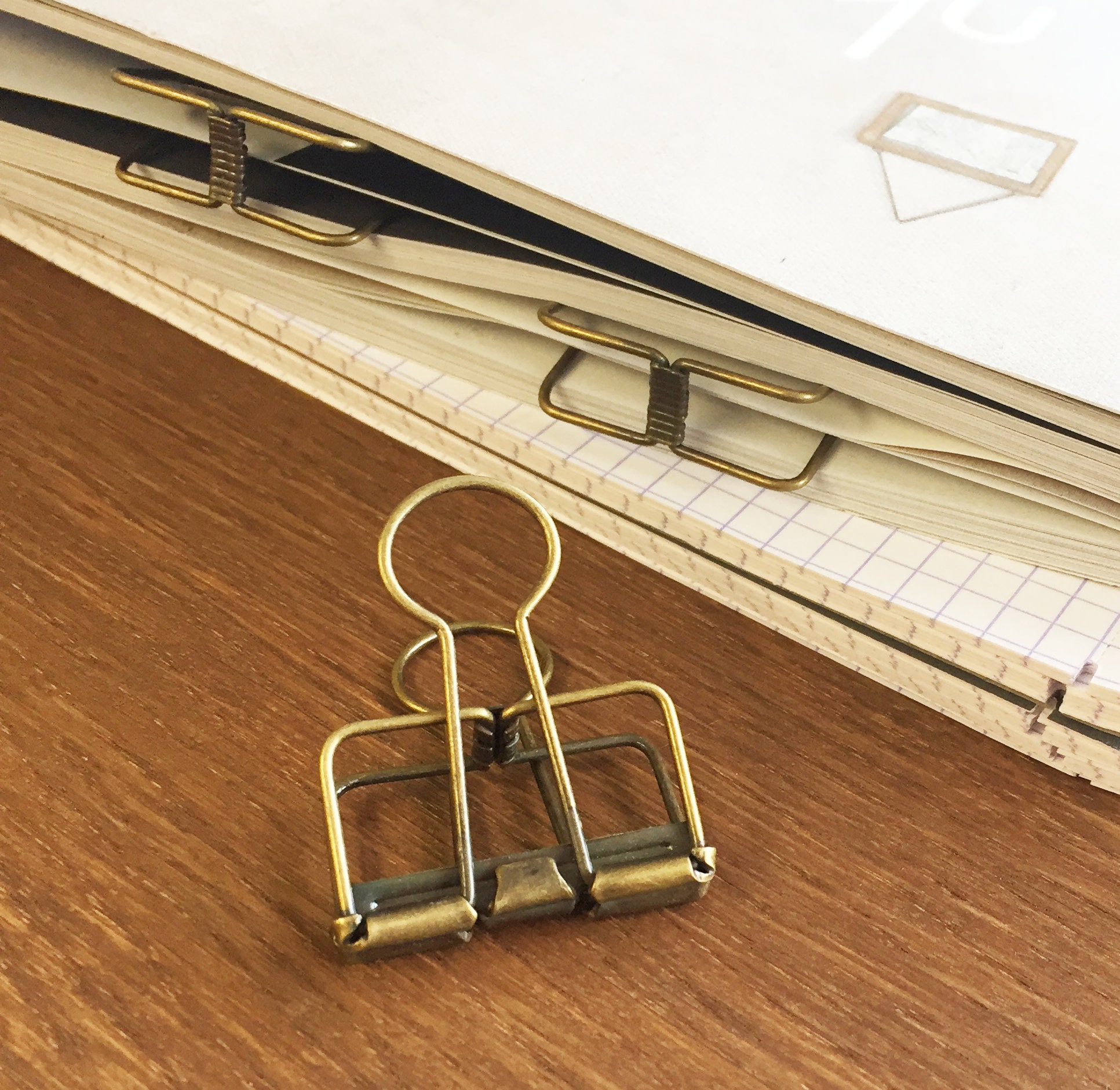 12 X Skeleton Binder Clips in Antique/vintage Bronze Binder Etsy