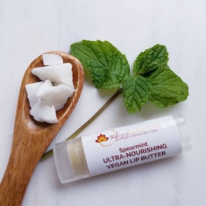 Lip Butter / Vegan Lip Balm / Natural Lip Balm / Chapstick / Chapped Lips / Lip Care / Nourishing / Mint / Best Seller