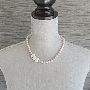 Queen of Pearls: Keshi Baroque Pearl Necklace //Artisan Necklace // Statement Necklace