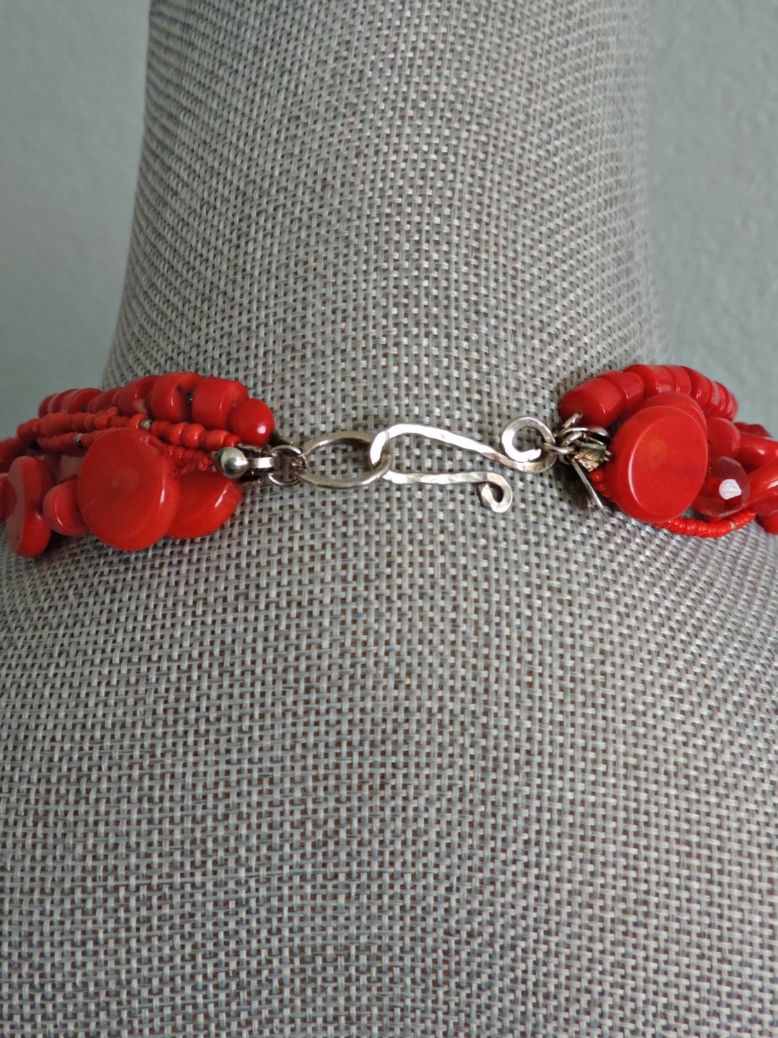 Red Coral Holiday Necklace // Artisan Necklace// Statement - Etsy