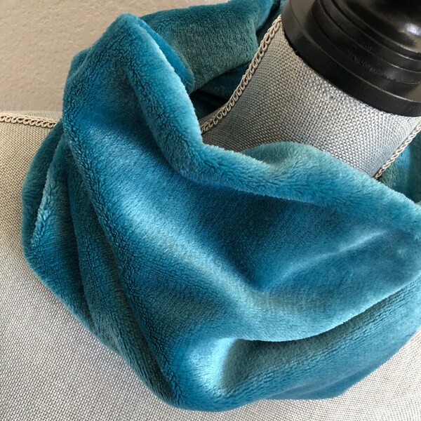 Teal Skinny Fleece Cowl // Cowl Scarf // Neck Cozy