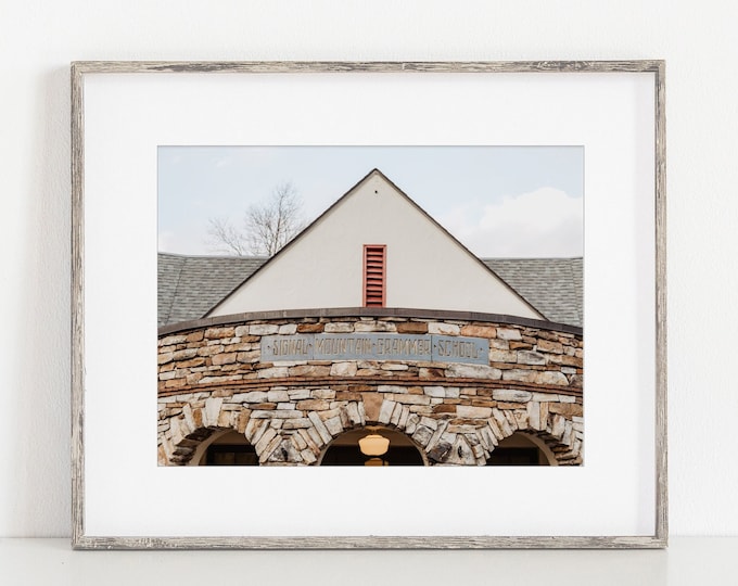 Signal Mountain Grammar School Wall Art Print or Canvas. Walden's Ridge Signal Mountain Elementary Photography Print.
