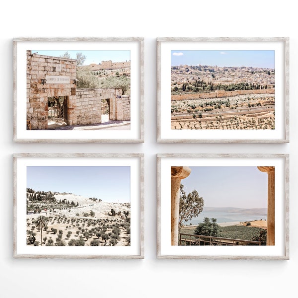Israel Landscape Wall Art Decor Photography Print Set. Jerusalem & the Sea of Galilee Art Prints or Canvases. Old City Holy Land Gift Idea.