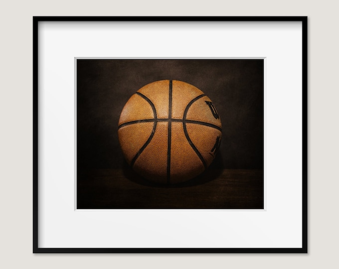 Vintage Basketball Art Print or Canvas Print. Soccer Photography Wall Art for Kids Room Play Room or Locker Room. Vintage Basketball Art