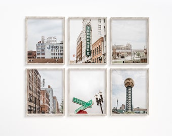 Knoxville Wall Art Print or Canvas Set of 6. Knoxville Photography Wall Art Decor. Knoxville Tennessee Art for Gallery Wall Discounted Set.