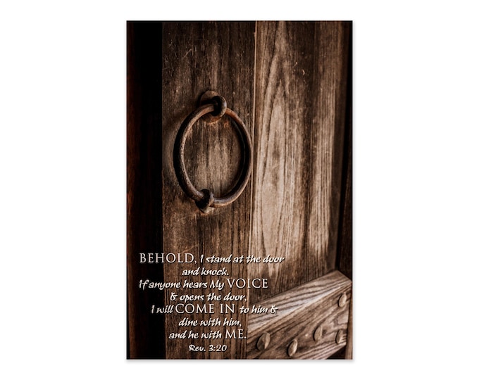 Scripture Photography Print, Revelation 3:20, Christian Art, Bible, Nazareth Door, Prophetic Art, Framed Bible Print, Large Scripture Canvas