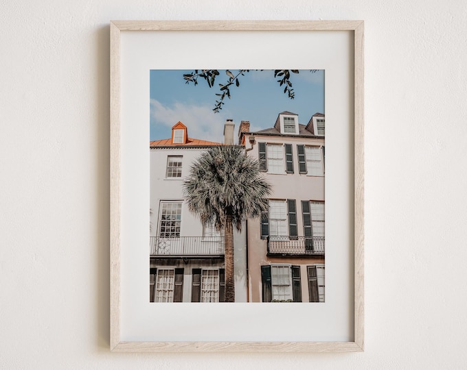 Charleston, SC Wall Art Print or Canvas Decor. Charleston's Rainbow Row Photography Wall Art for Coastal or Light & Airy Decor.