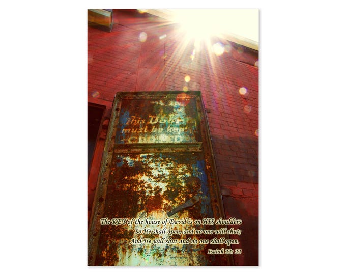 Key of David, Scripture Photography Print, Isaiah 22:22, Prophetic Art, Framed Scripture Print, Large Prophetic Canvas, Bible Verse Canvas