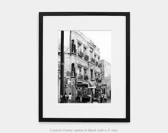 Israel Old City Wall Art Decor Print or Canvas. Jerusalem Jaffa Gate Street Scene Black & White Art. Holy Land Travel Wall Art Gift for Her.