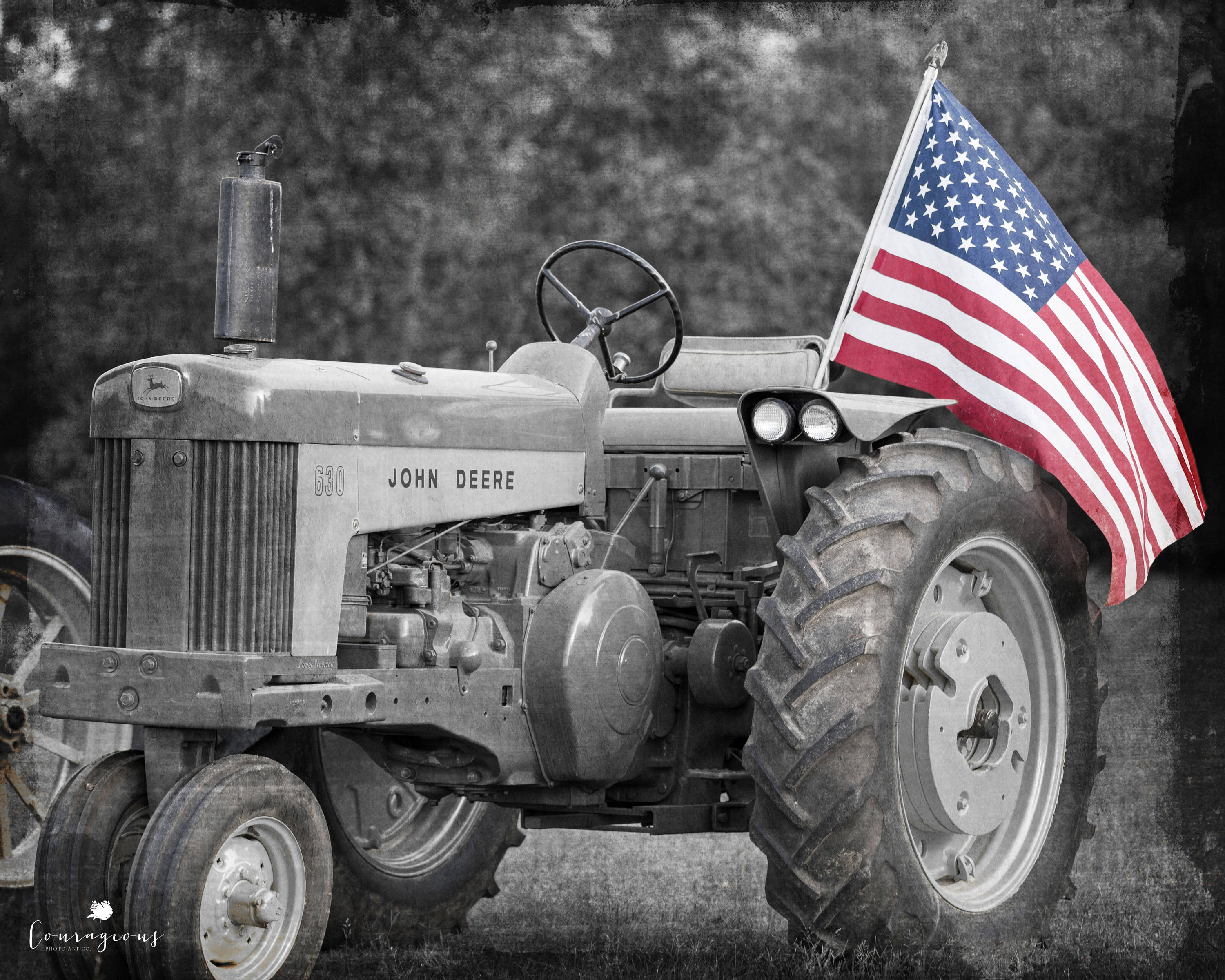 Tractor Photography Print American Flag Art Modern Farmhouse Etsy