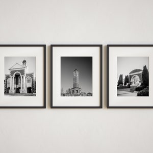 Lee University Wall Art Prints or Canvas Set of 3. Black & White Photography Prints of Lee University Gallery Wall Set. Graduation Gift