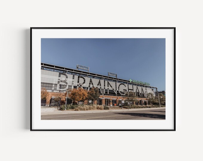 Birmingham Sign Wall Art Print or Canvas. Color Birmingham Alabama Photography Print. Regions Filed Art Print in Birmingham Alabama.