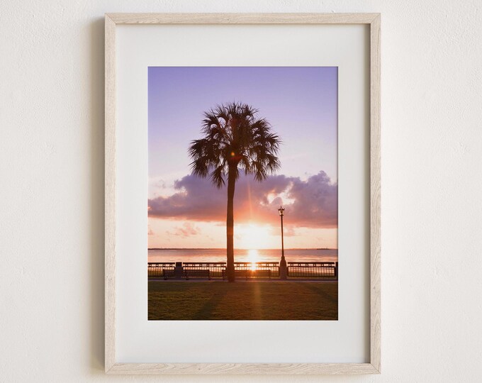 Sunrise Over Charleston Wall Art Print or Canvas. Colorful Charleston, SC Photography Print for Anniversary or Engagement Gift.
