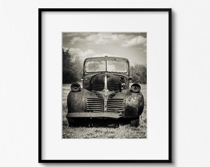 Vintage Dodge Truck Photography Print, Classic Car Picture, Rustic Man Cave Art, Garage Decor, Framed Dodge Truck Print, Large Truck Canvas