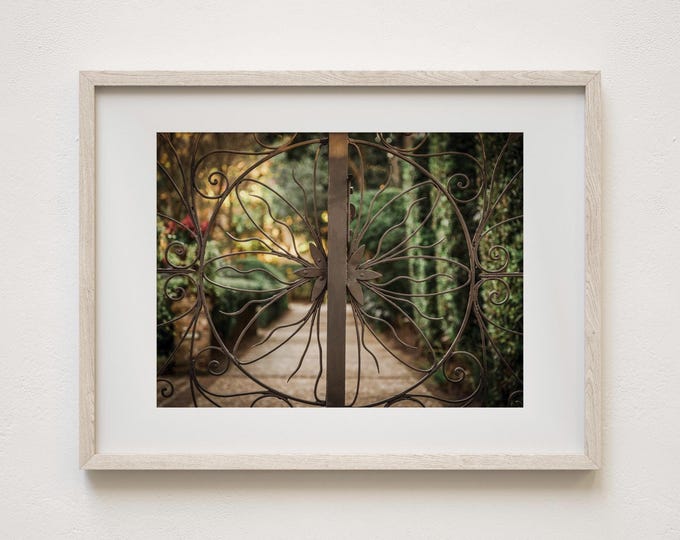Charleston Gardens Wall Art Decor. Wrought Iron Gate and Garden of Charleston, SC Art Print or Canvas. Gates of Charleston, SC Photography.