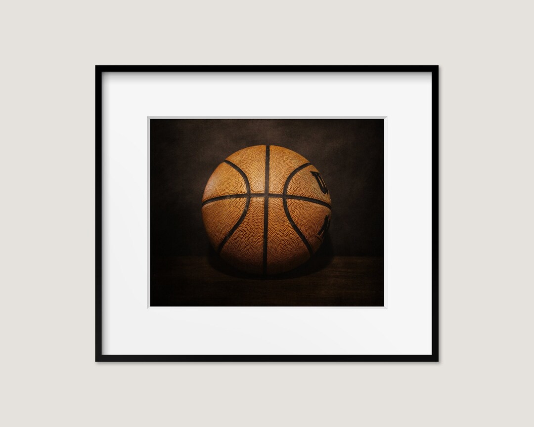 Vintage Basketball Art Print or Canvas Print. Soccer Photography Wall Art for Kids Room Play